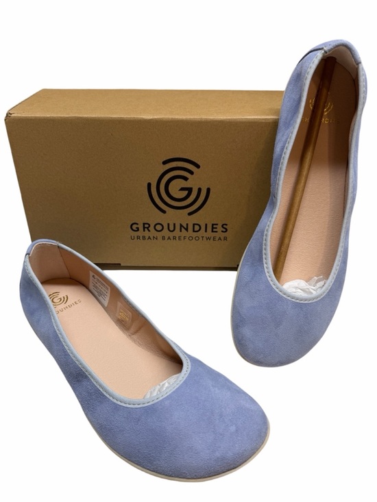 Groundies Shoes - NWT Groundies Barefoot Shoes Lily Suede Ballet Flat Shoes Blue barefootwear sz 8